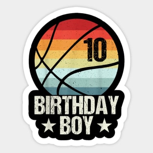 10 Year Old Basketball Player 10th Birthday Boy Tenth Bday Sticker